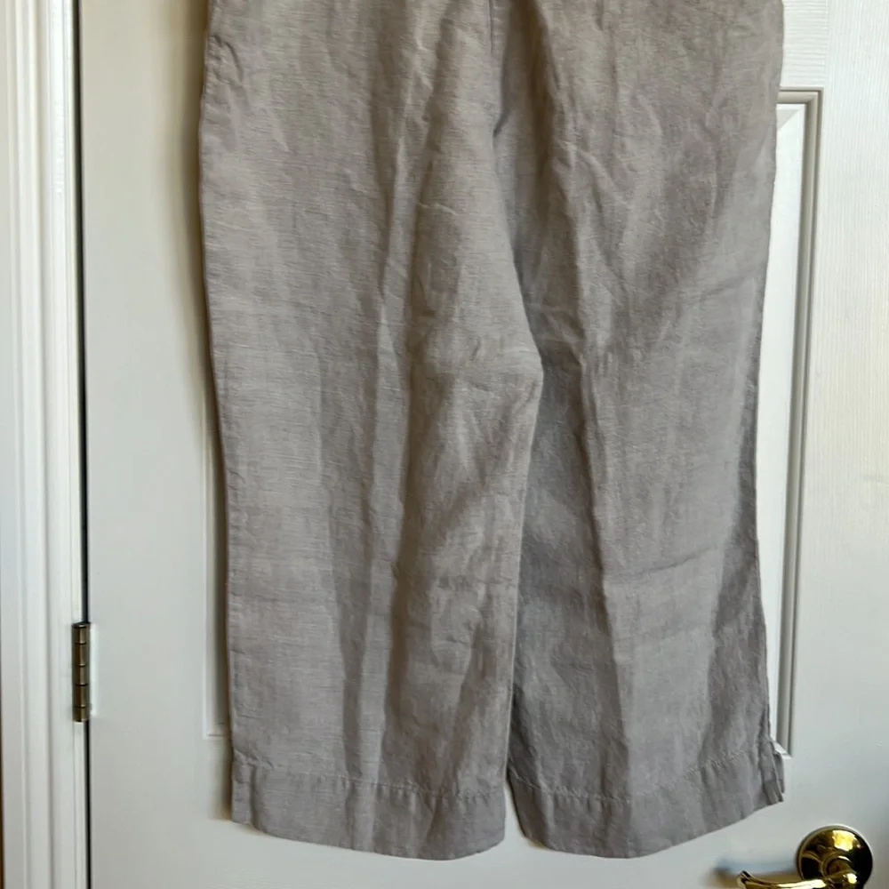 J. Jill Linen Blend Wide-Leg Pants in Light Taupe - Picture 6 of 10